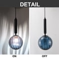 thumbnail image 6 of Kiven H-Type Track Lighting, 3-Light Modern Halo Track Pendant Light with Glass Shade & E12 Socket, Adjustable Length, 6 of 7