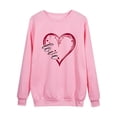 thumbnail image 4 of EQWLJWE Women Love Heart Sweatshirt Happy Valentine's Day Shirts Graphic Long Sleeve Crewneck Pullover Tops, 4 of 5