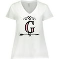 thumbnail image 3 of Inktastic Letter G Monogram Tribal Arrow Women's Plus Size V-Neck T-Shirt, 3 of 5