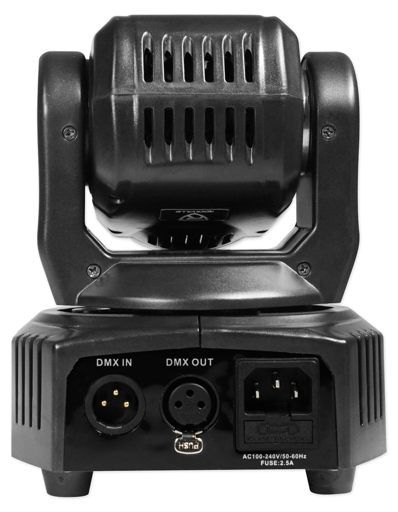 (4) Rockville RockOn-7 40w RGBW Moving Head Wash DMX Stage Club Light+Bag+Cables