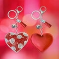 thumbnail image 2 of Popfizzy Red Heart Keychains for Women and Girls, Bedazzled Polka Dot Purse Charm, Bling Backpack Accessories, Heart Gifts, 2 of 8