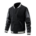 thumbnail image 4 of Men Colorblock Casual Bomber Jacket (XXL, DeepLakeBlue), 4 of 7