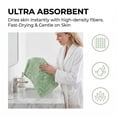 thumbnail image 4 of REGALWOVEN Decorative Embossed Leaf Hand Towels, Pure Cotton, Ultra Soft & Absorbent 28 x 16 Inch Bathroom Towel Set for Spa, Gym, Guest Room Green 2pk, 4 of 7