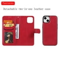 thumbnail image 4 of Allytech iPhone 13 Case Wallet, Premium PU Leather Detachable Magntic Back Cover Shell Shockproof Protective Kickstand Cards Holder Wallet Cover for Apple iPhone 13 6.1", Red, 4 of 8