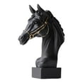 thumbnail image 1 of Estatua de cabeza de caballo, escultura, decoración del hogar, artesanía, adorno, figuras de resina Negro, 1 of 9