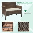thumbnail image 3 of Devoko 4 Pieces Outdoor Patio Conversation Set PE Rattan Wicker Furniture Set, Brown/Beige, 3 of 7