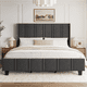thumbnail image 4 of Cama Base Queen Cabecera Alta Acolchada Estructura De Madera, 4 of 7