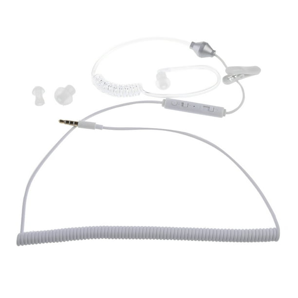 3.5mm Air Tube Auriculares Atados con Micrófono Auriculares Anti-radiación de Blanco SM SunniMix Auricular de tubo de aire