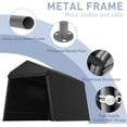 thumbnail image 4 of Abri de Rangement Extérieur Portable 7 X 12 Pi, Abri d'Auto Robuste avec Portes à Glissière Enroulables et Évents, Imperméable, Résistant aux UV, Abri Anti-Neige pour Motos, VTT, Vélos et Équipement de Plein Air, Noir, 4 of 8