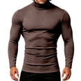 thumbnail image 2 of Hvogkswy Compression Shirt Men, Turtleneck Dry Workout Base Layer Undershirt Thin Stretchy Slim Comfy Long Sleeve Tops, 2 of 6