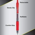 thumbnail image 4 of PILOT G2 Premium Refillable & Retractable Rolling Ball Gel Pens, Bold Point, Red, 8-Pack (15322), 4 of 5