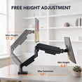 thumbnail image 6 of Hemudu Single Monitor Mount, Gas Spring Arm for 17-32 inch Screens Adjustable Monitor Stand, Vesa Mount Stand with Clamp and Grommet Aluminum Base - Fits 4.4 to 22lbs LCD Computer Monitors HD09B-001, 6 of 8