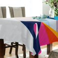 thumbnail image 5 of Yayeee Tablecloths 54" x 54" Rectangle Wrinkle Resistant Party Table Cover, Colorful Triangles, 5 of 8