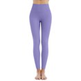 thumbnail image 2 of High Waisted Women's Yoga Leggings, Solid Color Comfortable Athletic Pants with Pockets, 2 of 7