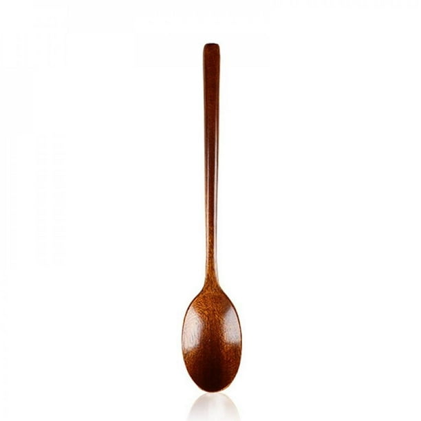 KOOYET Japanese Style Wooden Spoon Kicthen Long Handle Soup Teaspoon