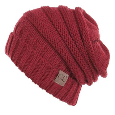 C.C Unisex Boucle Knit Skull Cap Beanie – Solid Color, Warm, Stretchy Cuff (Fits 22-3/8")