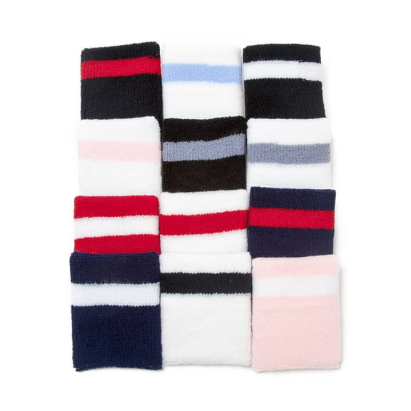 12 Piece Striped Wristbands