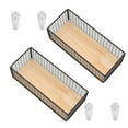 thumbnail image 4 of Wekvgz 2Pcs Small Metal Wire Basket for Wall Mount 2 PCS - Metal Wire Storage Basket Wood Base, Toilet Paper Basket, Wall Hanging WireMetal Wire Basket Sturdy  Bins Multifunctional Bathroom Organizer, 4 of 11