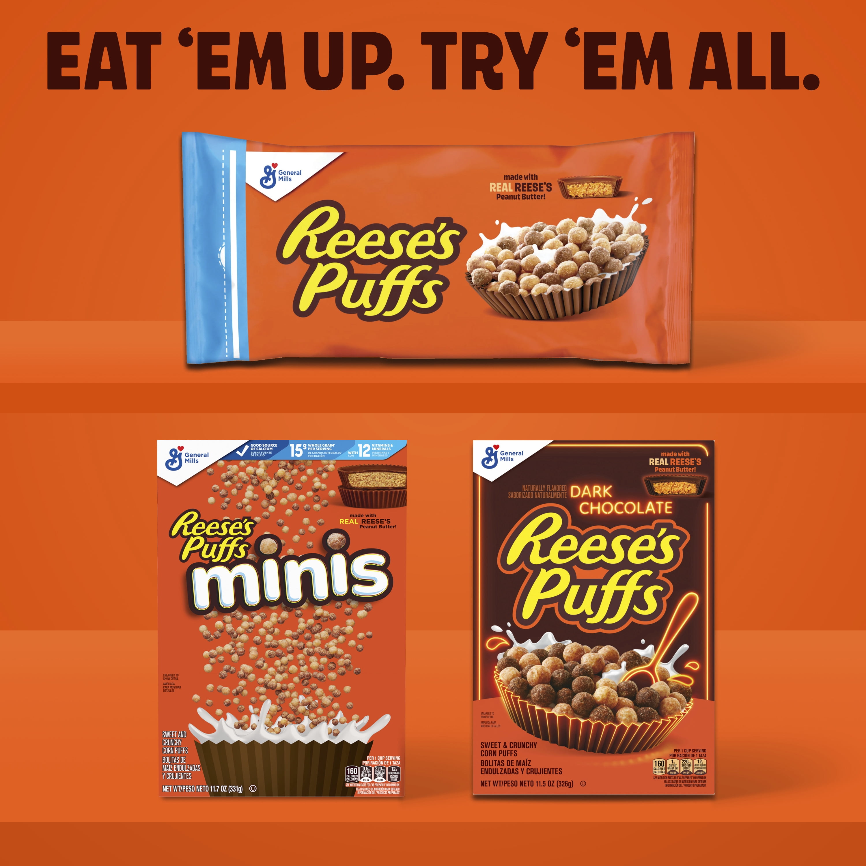 REESE'S PUFFS Whole Grain Chocolatey Peanut Butter Breakfast Cereal (11.5 oz)