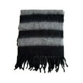 thumbnail image 4 of Women's Thickened Striped Scarf Shawl, Soft Acrylic Plush Wrap for Autumn and Winter, Oversized Lightweight Fashion Scarf, Versatile Cold Weather Accessory for Outdoor Activities - F, 4 of 4