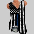 thumbnail image 2 of Moda Mujer Causal Día de la Independencia Impresión Blusa con cuello en V Camiseta sin mangas Camisetas sin mangas de verano Fridja gh6300, 2 of 4