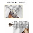 thumbnail image 6 of Western Cow 2 Panel Kitchen Curtains for Small Windows, Grey Checkered Farmhouse Art Bathroom Tier Curtain, Short Window Treatment for Bedroom/Living Room 55"x36", 6 of 6