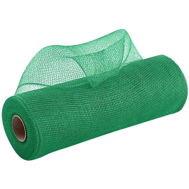 HLONK Christmas Tree Decor 1 Roll Poly Burlap Deco Mesh - Deco Poly Decorative Mesh Ribbon Wrapping Ribbon without Foil Rolls for Home Door Wreath Decoration DIY Crafts Making (Red/10 Inc