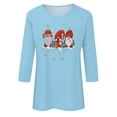 thumbnail image 4 of Meichang Hauts de Noël pour Femmes Manches 3/4 Col Rond Gnomes Graphiques T-Shirts Blouse Décontractée de Vacances en Solde Cadeaux de Noël, 4 of 4