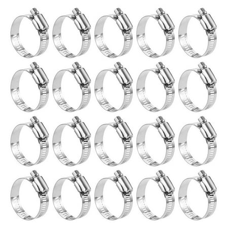 

Hose Clamp 20 Pack Stainless Steel Adjustable Range Gear Hose Clamp Water Pipe Clamp For For Plumbing Automotive And Mechanical Applications 21-44Mm