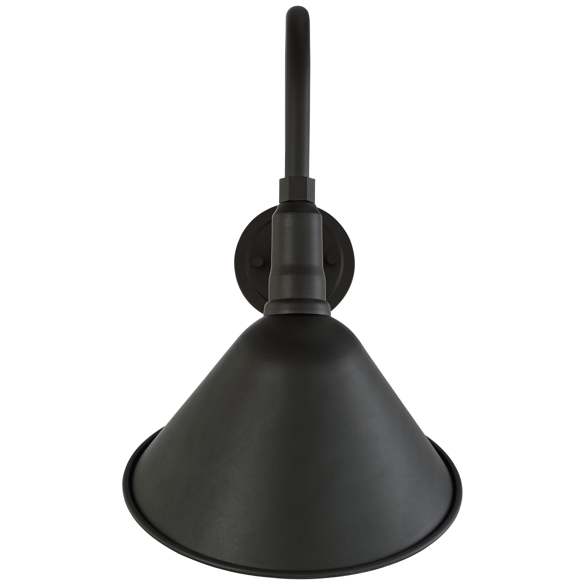Franklin Iron Works Neihart Rustic Farmhouse Outdoor Barn Light Fixture Black Curving Gooseneck 18" for Post Exterior Barn Deck House Porch Yard Patio