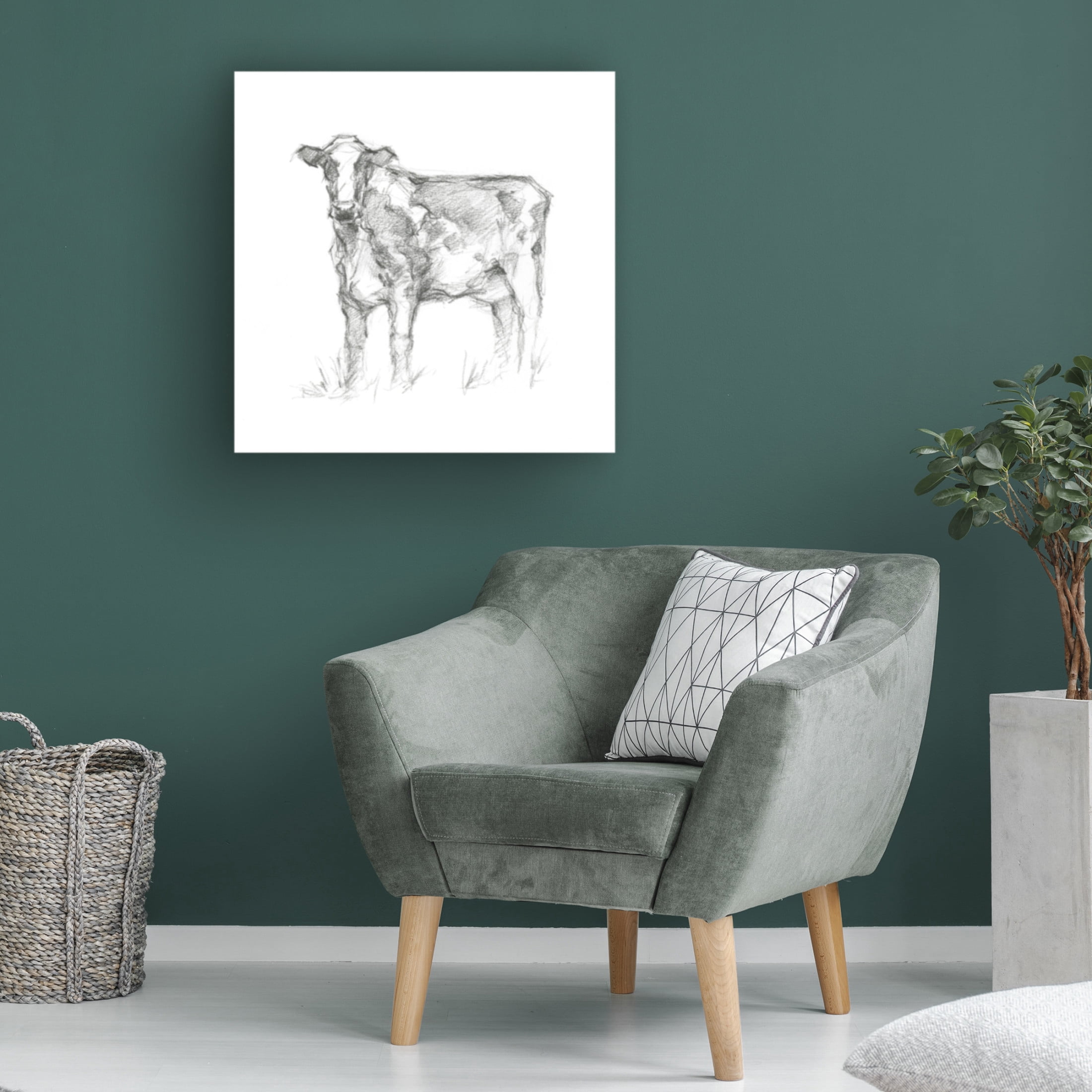 Canvas Wall Art - Ethan Harper 'Bovine Study II' Wall Art for Living Room, Bedroom, or Office Décor by Trademark Fine Art - 35 x 35 Inches