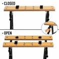 thumbnail image 4 of Foldable Workbench with Clamps & Tool Storage - Portable Carpenter Saw Table, Steel & MDF, Log Colour/Black, 23.8" x 24.5" - Ideal for DIY Projects & Workshops, 4 of 7