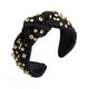 thumbnail image 1 of Xiao Hua Diadema con nudo de cristal para mujer, accesorio para el cabello con nudo superior ancho decorado con cristales (negro), 1 of 5