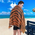 thumbnail image 4 of Coolnut Tiger Stripe Pattern Microfiber Beach Towel 60x30in,Oversized Lightweight Sand Free Towels Travel Swim Pool Yoga Gym Camping for Adults Women Men Beach Essentials Accessories, 4 of 6