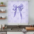 thumbnail image 5 of Purple Bow Sheer Curtains 45 Inches Long, Cute Bowknot Simple Pure Color Light Filering Curtains, Breathable Simi Curtain Privacy Drapes for Kitchen Bathroom Lightweight Small Window Treatment, 5 of 9