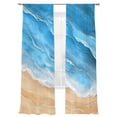 thumbnail image 7 of Blue Coastal Beach Sheer Curtains 108 Inch Length 2 Panels Set, Summer Nautical Ocean Beige Seaside Voile Window Treatment Semi Sheer Long Curtains Drapes for Bedroom/Living Room/Kitchen 52"x108"x2, 7 of 7