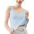 thumbnail image 5 of Tank Tops for Women Crew Neck Sleeveless Basic Solid Color Summer Casual Layering Shirts Sky Blue M, 5 of 6