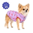 thumbnail image 2 of Oodles Cherry Print Quilted Puffer Fall Dog Jacket, Purple, XS, 2 of 8
