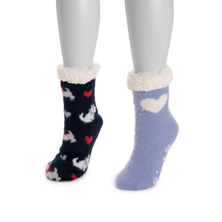 Muk Luks Cabin Cozy Sock, 2 Pairs, Blue, L/XL | Walmart Canada