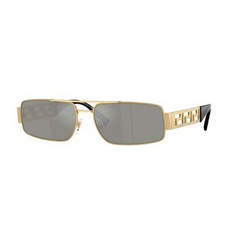 NEW Versace VE2255 100203 Gold Yellow Mirrored Metal Pilot Women Sunglasses NWT Versace Sunglasses VE 2255 100203 Gold w/ Clear Mirror  main image 4