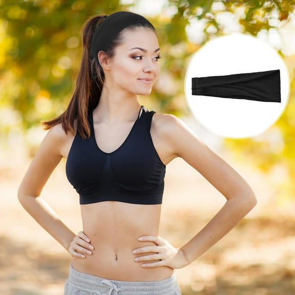 MSJUHEG Headbands for Women,Sweat Band,Running Headband,Headbands for Women Non Slip,Workout Headbands for Women,Sport Headbands Elastic Non Slip Hair Warp Black One Size