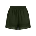 thumbnail image 6 of Aboser Womens Summer Beach Shorts Boho Lace Trim Eyelet Shorts Casual Cotton Linen Shorts Casual Elastic Waisted Shorts Baggy Wide Leg Shorts with Pockets, 6 of 9