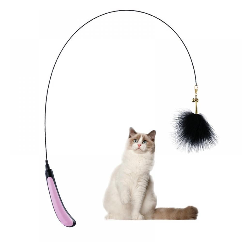 Scratch Interactive Cat Squeak Feather Plush Fish Kitten Training Pet Chew Toys 
