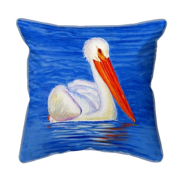 18 x 18 in. White Pelican Portrait Indoor & Outdoor Pillow, Large