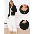 thumbnail image 2 of DARING DIVA Sweaters Collarless Button Up Dressy Chunky Knit Cardigan M Black, 2 of 7