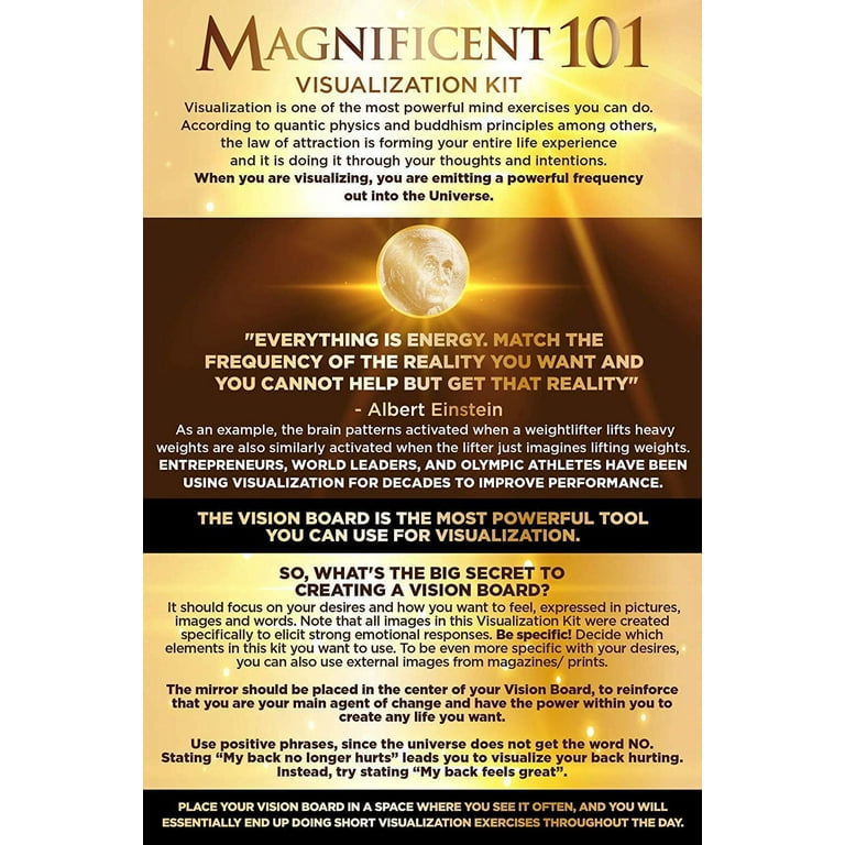 Magnificent 101 Vision Board Kit - Create A Board of Your Ambitions with +60 Vis