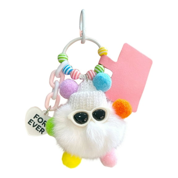JoyMoreHome Fluffy Doll Keychain, Soft Fur Ball Puff for Stylish Fluff Ball Keychain