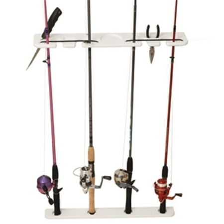 Taco Poly 4-Rod Dluxe Pontoon Boat Tackle Rack White