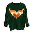 thumbnail image 5 of Spring Tops for Women 2025 Viikei Womens Tops Clearance,Long Sleeve Shirts for Women Fall Womens Tops,Women's Round Neck Lover's Love Top Hoodie Long Sleeved Round Neck Top Green XL, 5 of 6