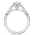 thumbnail image 3 of Lina Jewel 2 Ct Elegant Marquise Cut Lab Created Engagement Ring - Simulated Diamond Solitaire with Accents - 14K White Gold Plated Wedding Rings - Great Gift for Her, 3 of 3
